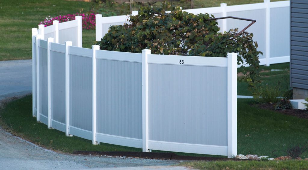 Gray Vinyl Fence Installation